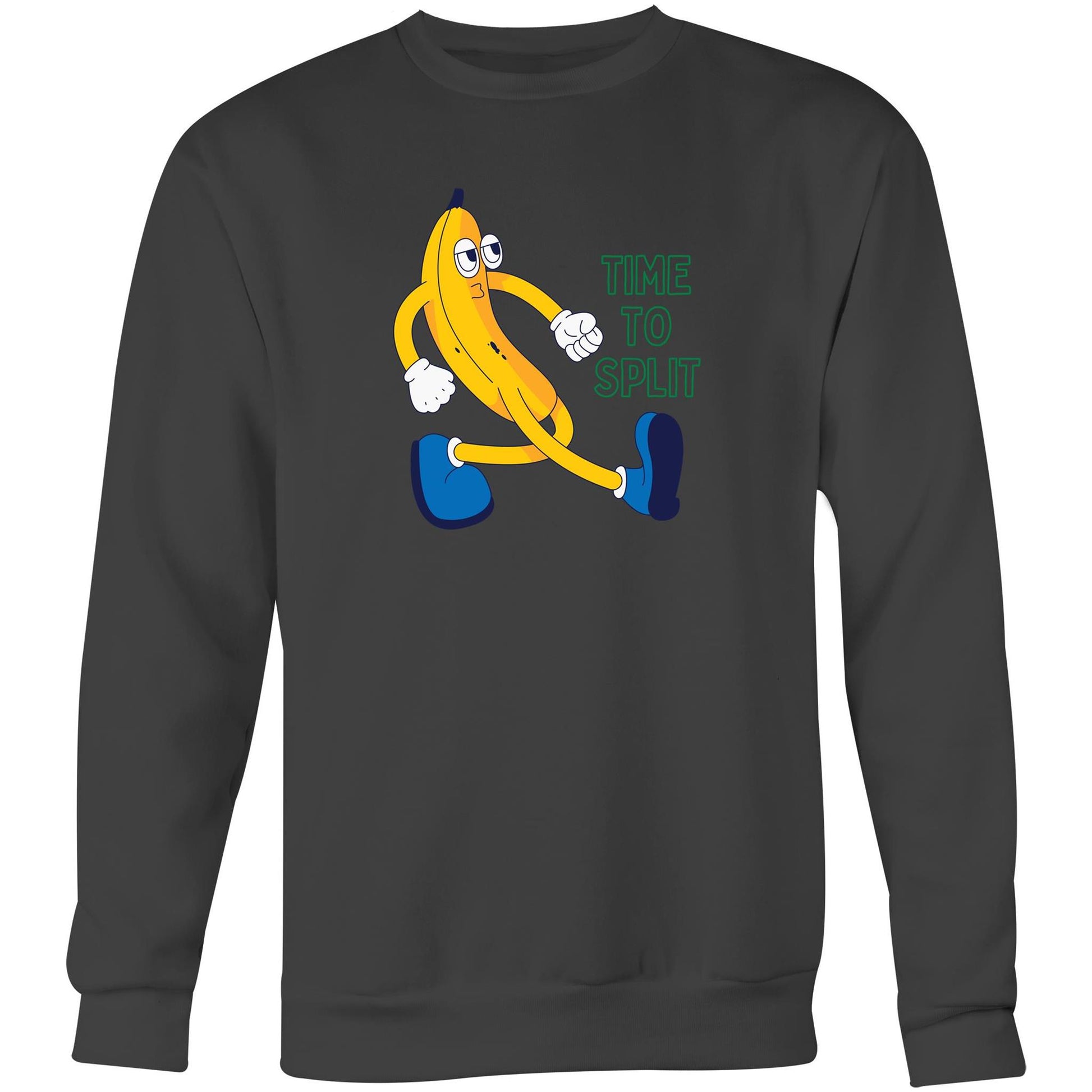 Banana, Time To Split - Crew Sweatshirt Coal Sweatshirt Funny