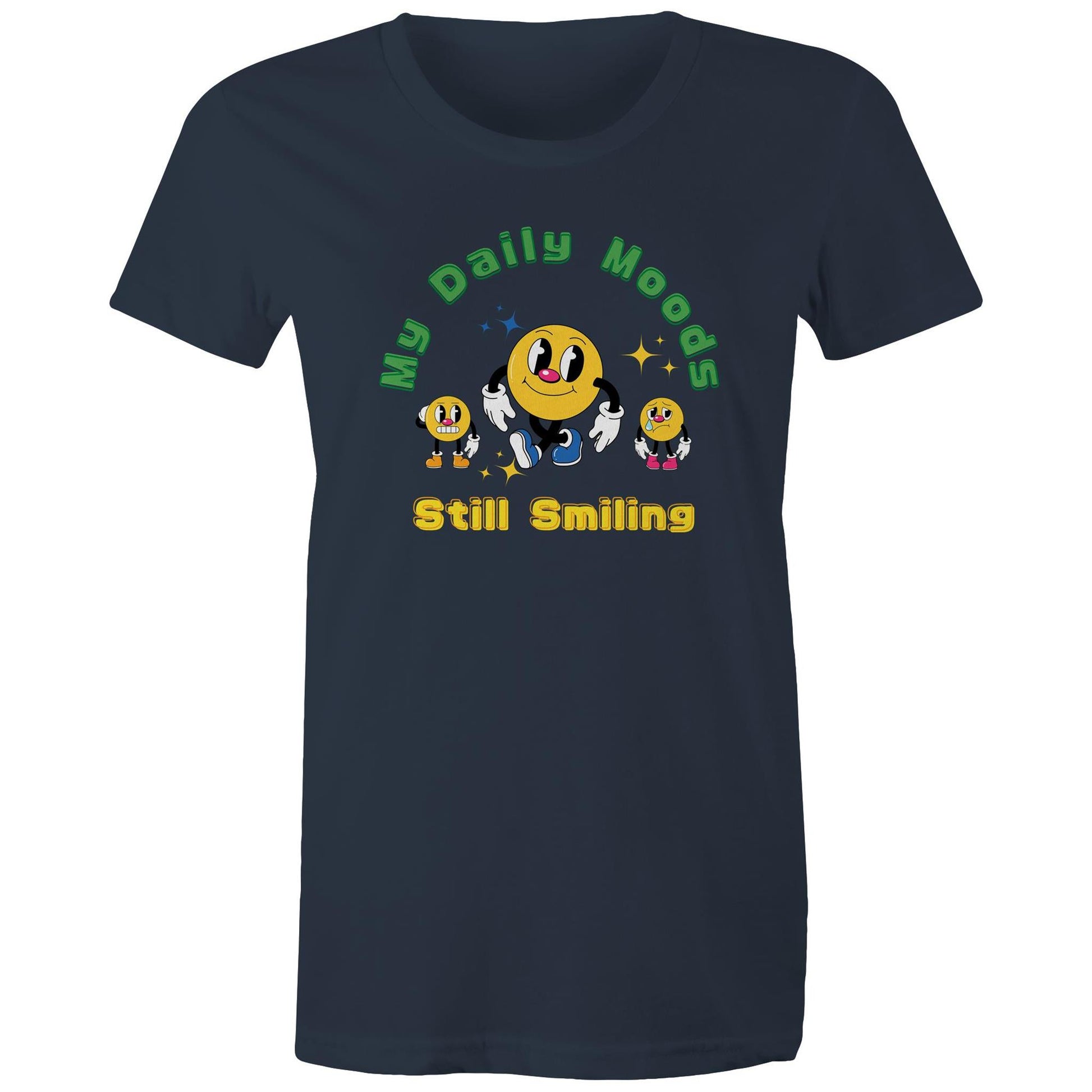 My Daily Moods - Womens T-shirt Navy Womens T-shirt Motivation