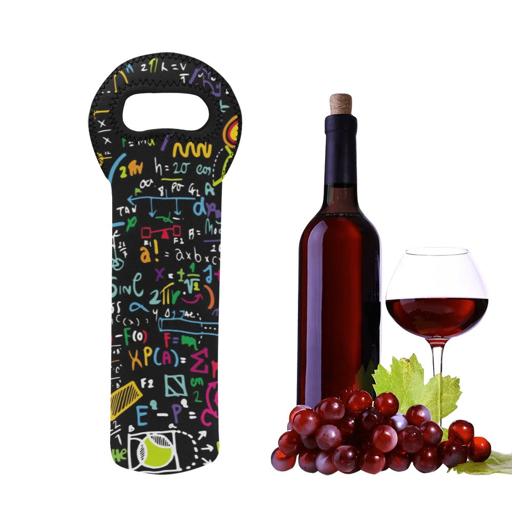 Math Scribbles - Neoprene Wine Bag Wine Bag Printed Offshore