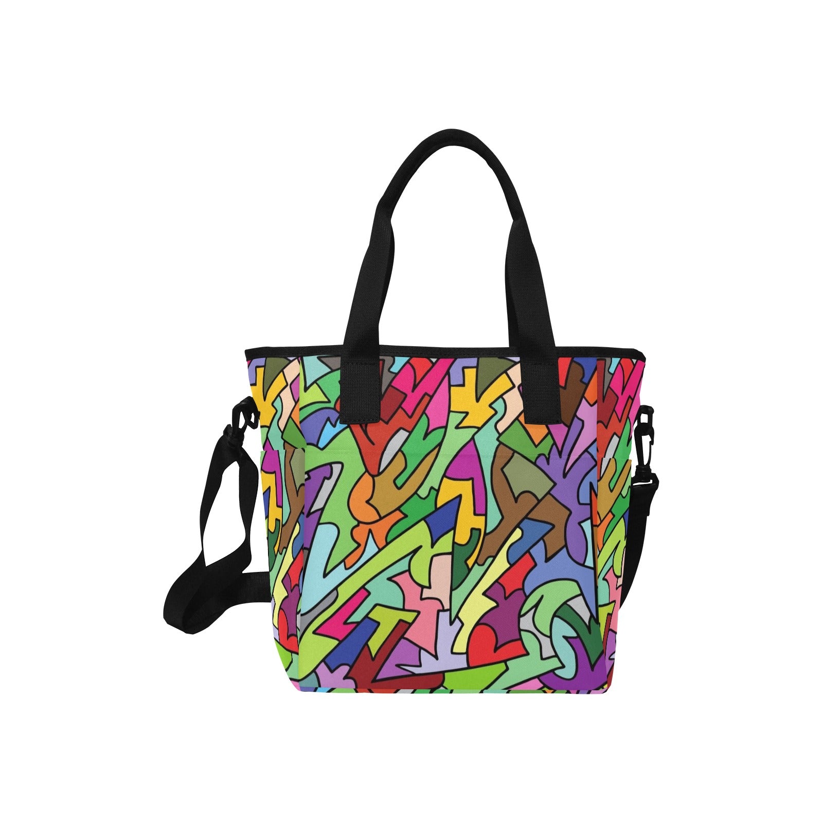 Bright Abstract - Tote Bag with Shoulder Strap Nylon Tote Bag