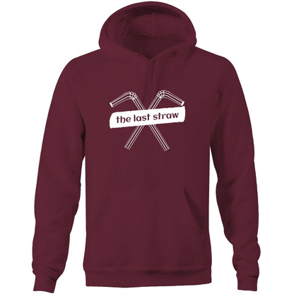 The Last Straw - Pocket Hoodie Sweatshirt Burgundy Hoodie Environment Mens Womens