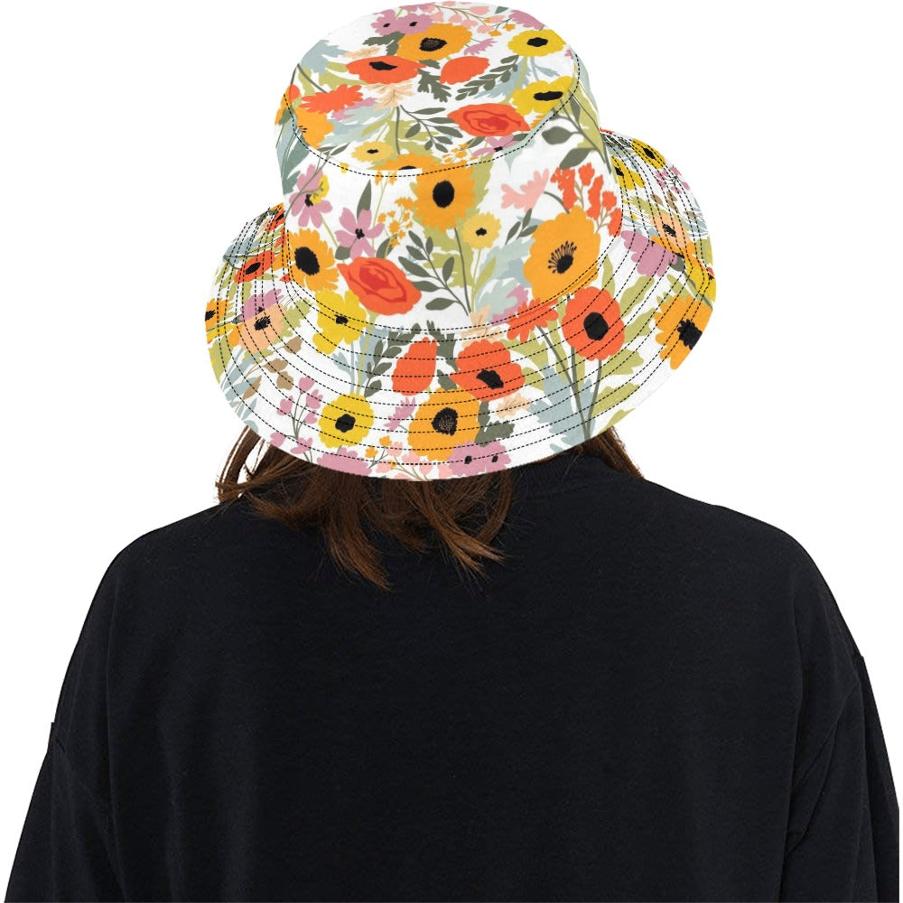 Fun Floral - Bucket Hat Bucket Hat for Women Plants Printed Offshore