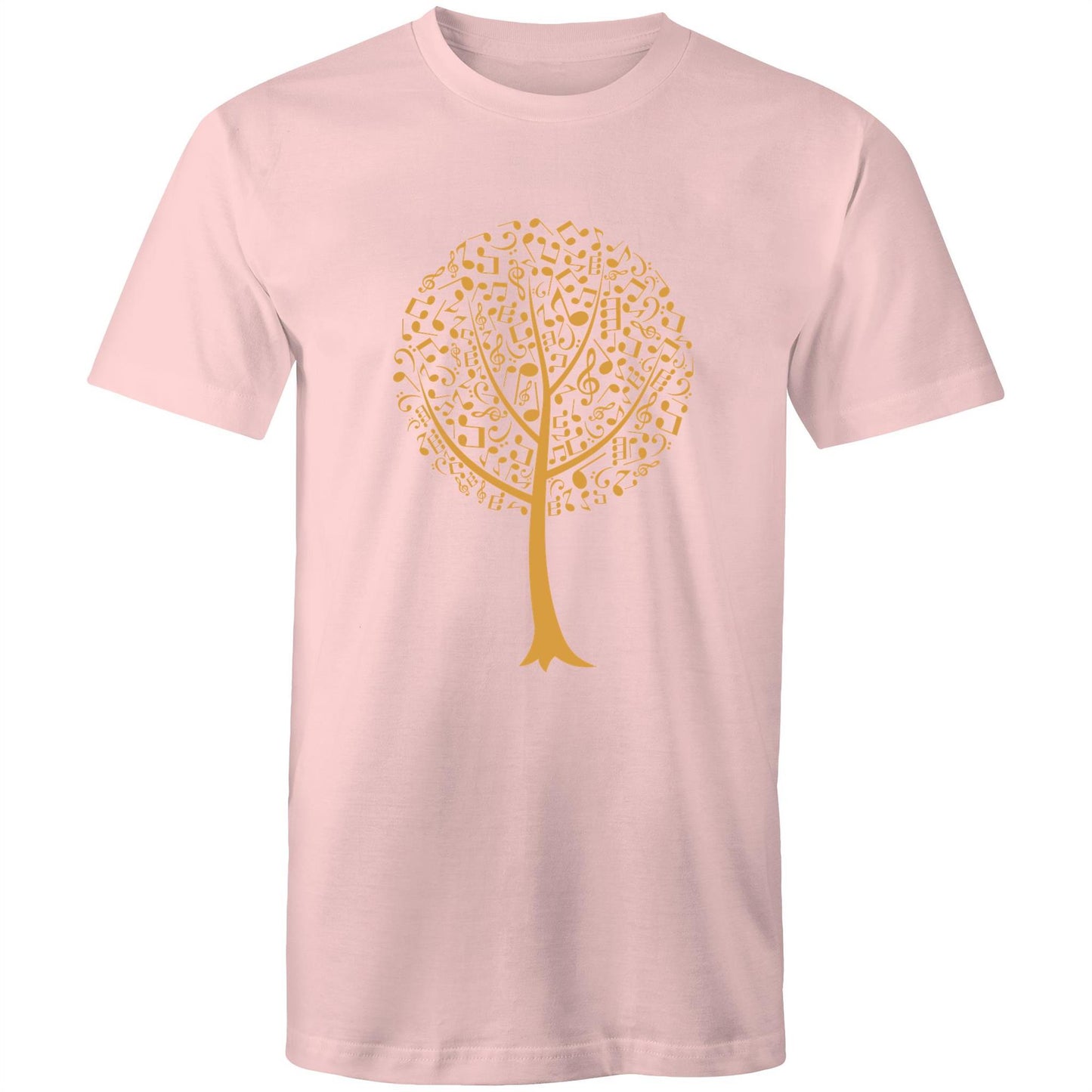 Music Tree - Mens T-Shirt Pink Mens T-shirt Mens Music Plants