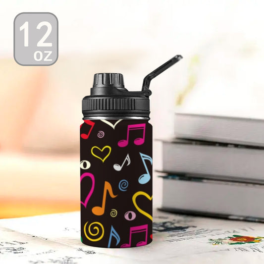 Musical Notes - Kids Water Bottle with Chug Lid (12 oz) Kids Water Bottle with Chug Lid