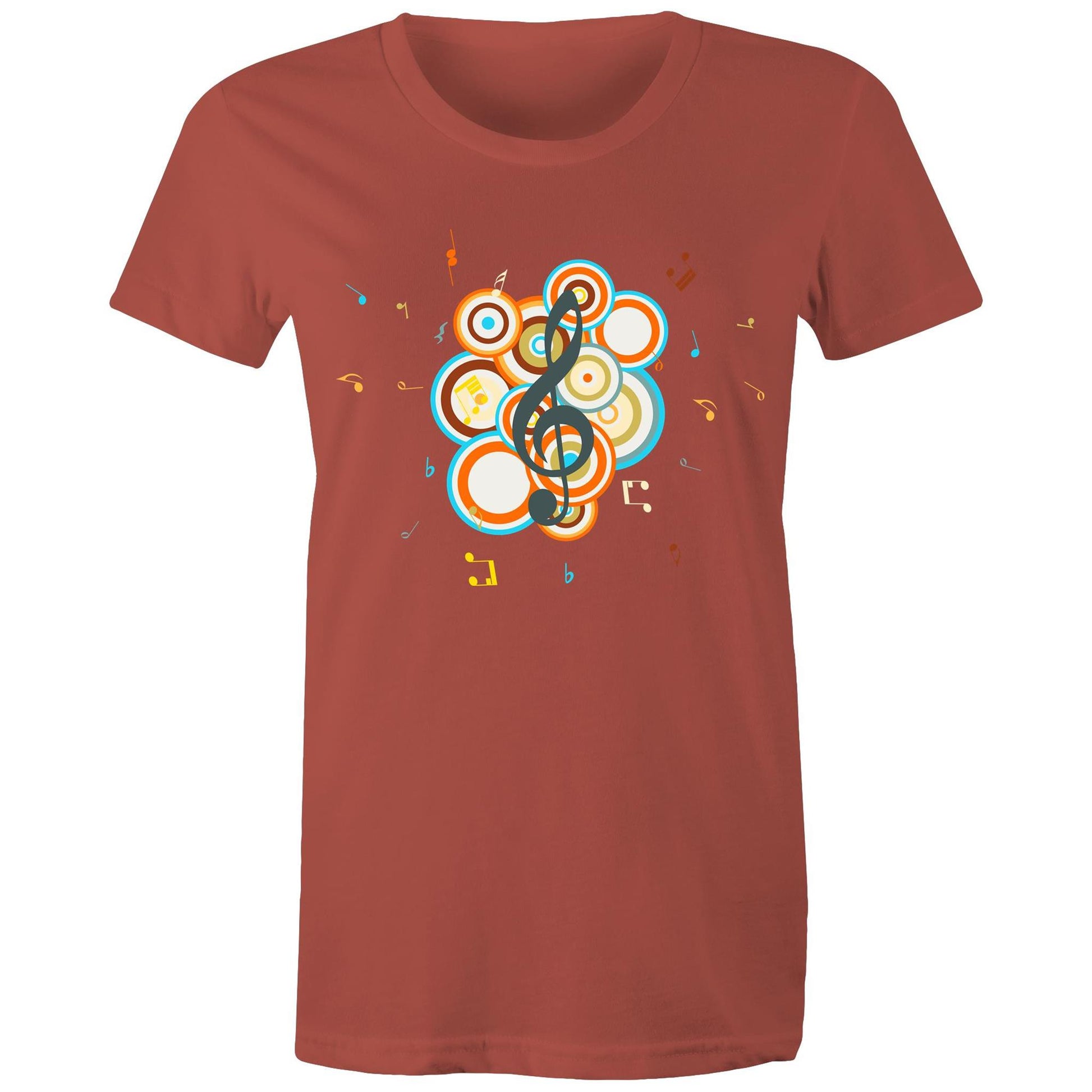 Groovy Music - Women's T-shirt Coral Womens T-shirt Music Retro Womens