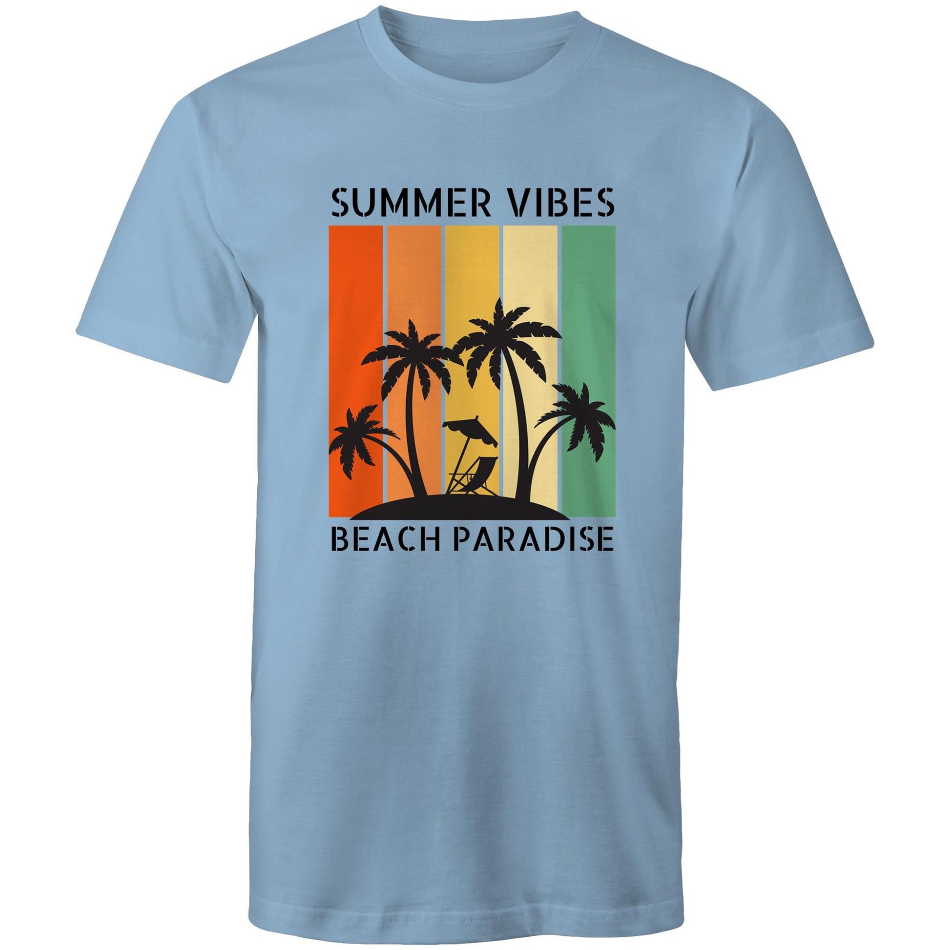 Beach Paradise - Mens T-Shirt Carolina Blue Mens T-shirt Summer Surf