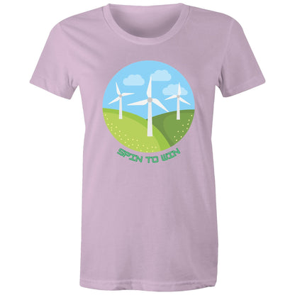 Spin To Win - Womens T-shirt Lavender Womens T-shirt Environment Womens