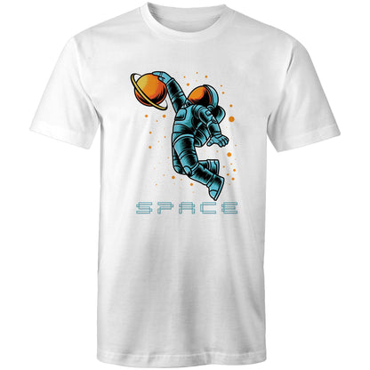 Astronaut Basketball - Mens T-Shirt White Mens T-shirt Space