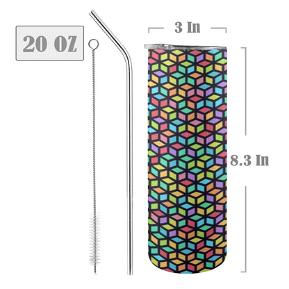 Tesselate 20oz - Tall Skinny Tumbler with Lid and Straw 20oz Tall Skinny Tumbler with Lid and Straw Printed Offshore