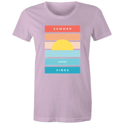 Summer Vibes - Women's T-shirt Lavender Womens T-shirt Retro Summer Womens