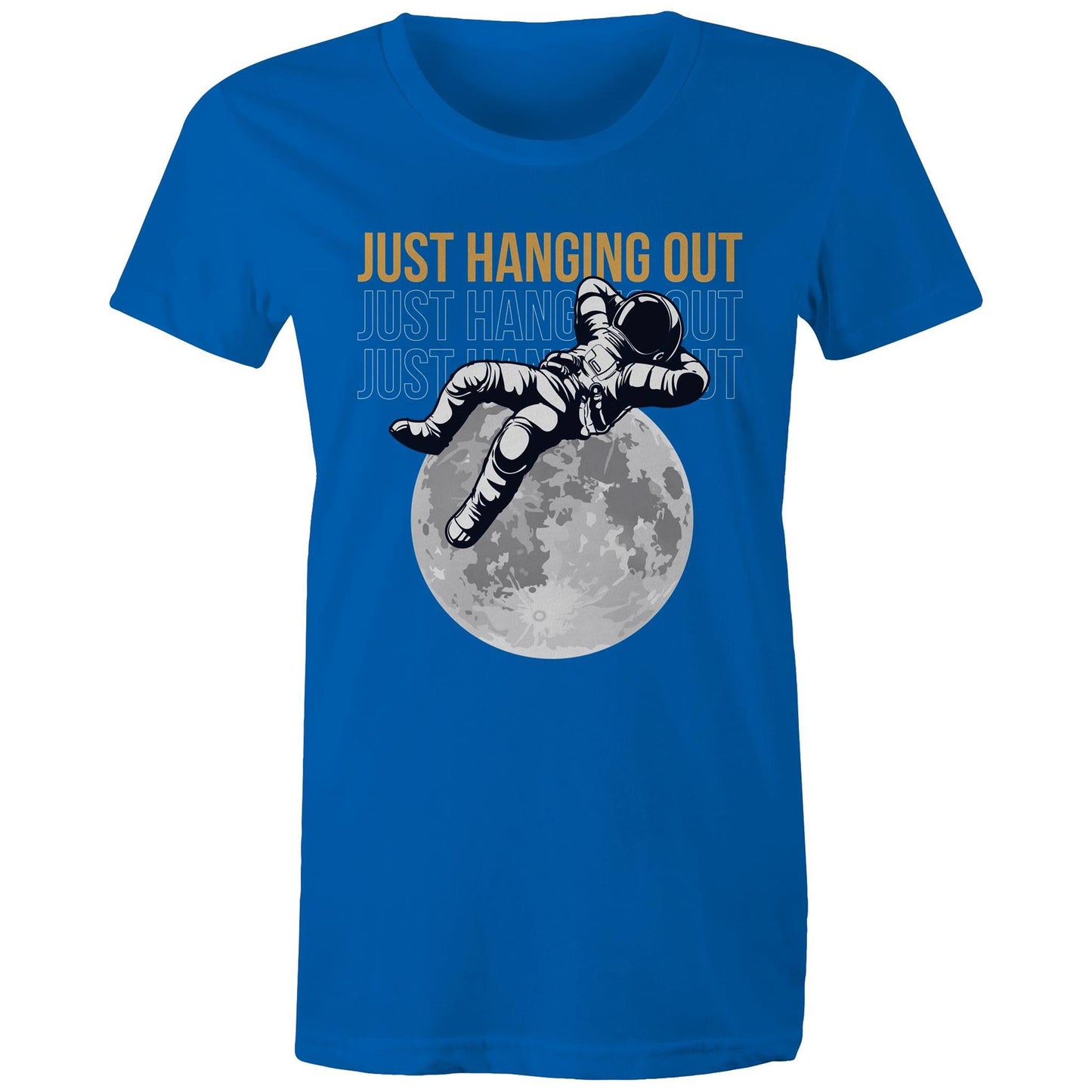 Just Hanging Out - Womens T-shirt Bright Royal Womens T-shirt Space