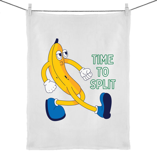 Banana, Time To Split - 50% Linen 50% Cotton Tea Towel Default Title Tea Towel Funny