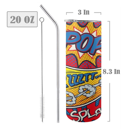 Comic Book - 20oz Tall Skinny Tumbler with Lid and Straw 20oz Tall Skinny Tumbler with Lid and Straw