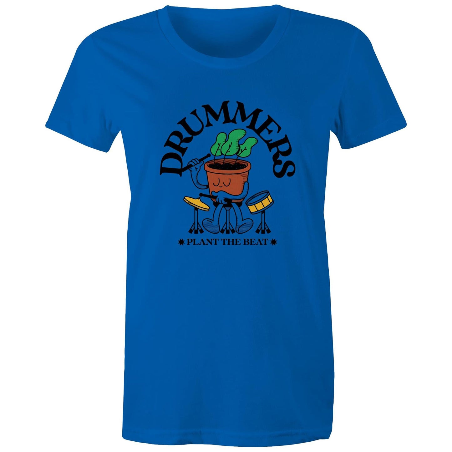 Drummers - Womens T-shirt Bright Royal Womens T-shirt Music Plants