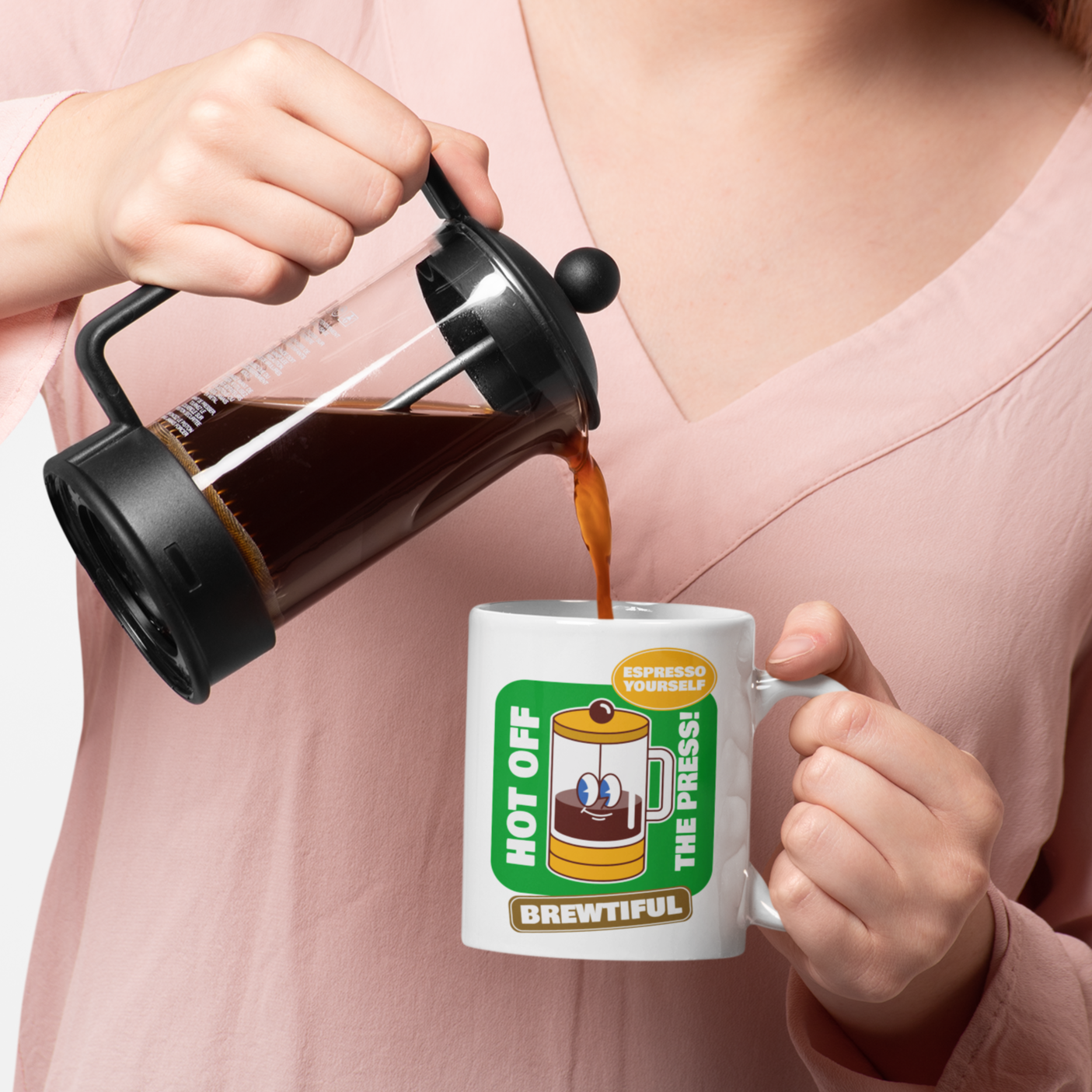Brewtiful, Espresso Yourself - 11oz Ceramic Mug 11 oz Mug Coffee