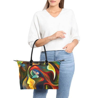 Face In Abstract - Single-Shoulder Handbag Single Shoulder Handbag Printed Offshore