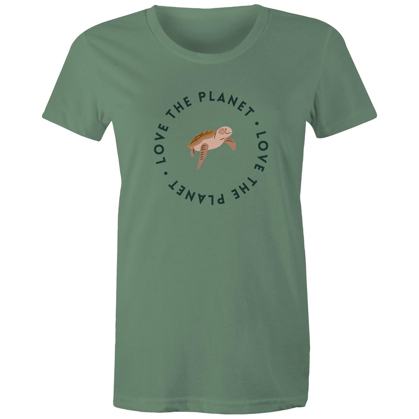 Love The Planet - Womens T-shirt Sage Womens T-shirt animal Environment