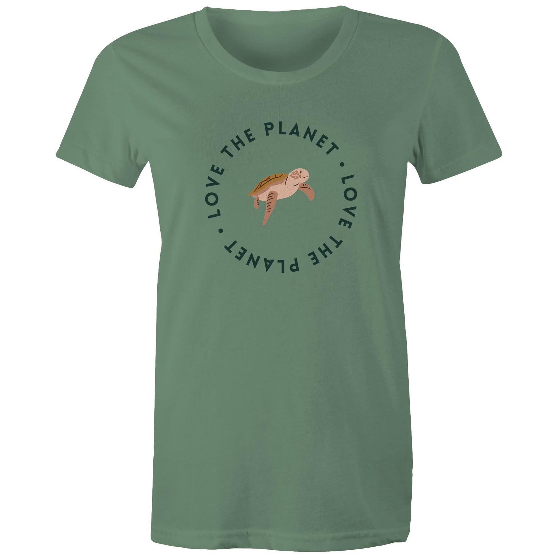 Love The Planet - Womens T-shirt Sage Womens T-shirt animal Environment
