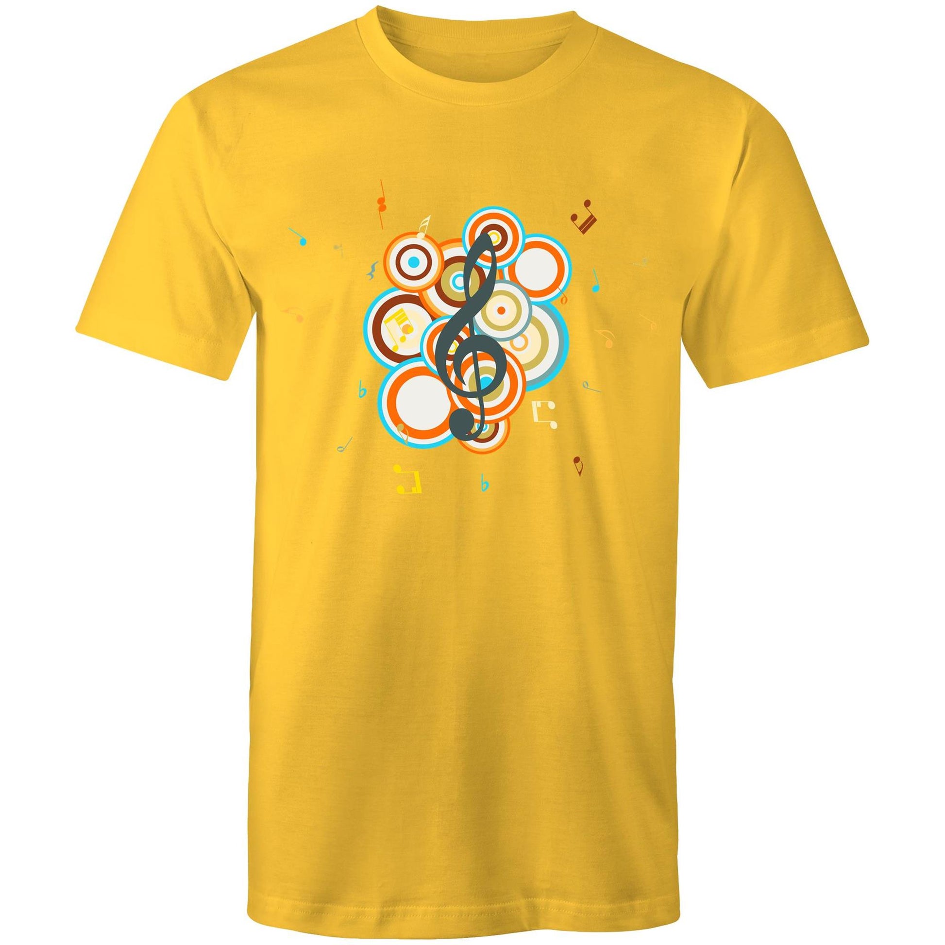 Groovy Music - Mens T-Shirt Yellow Mens T-shirt Mens Music Retro