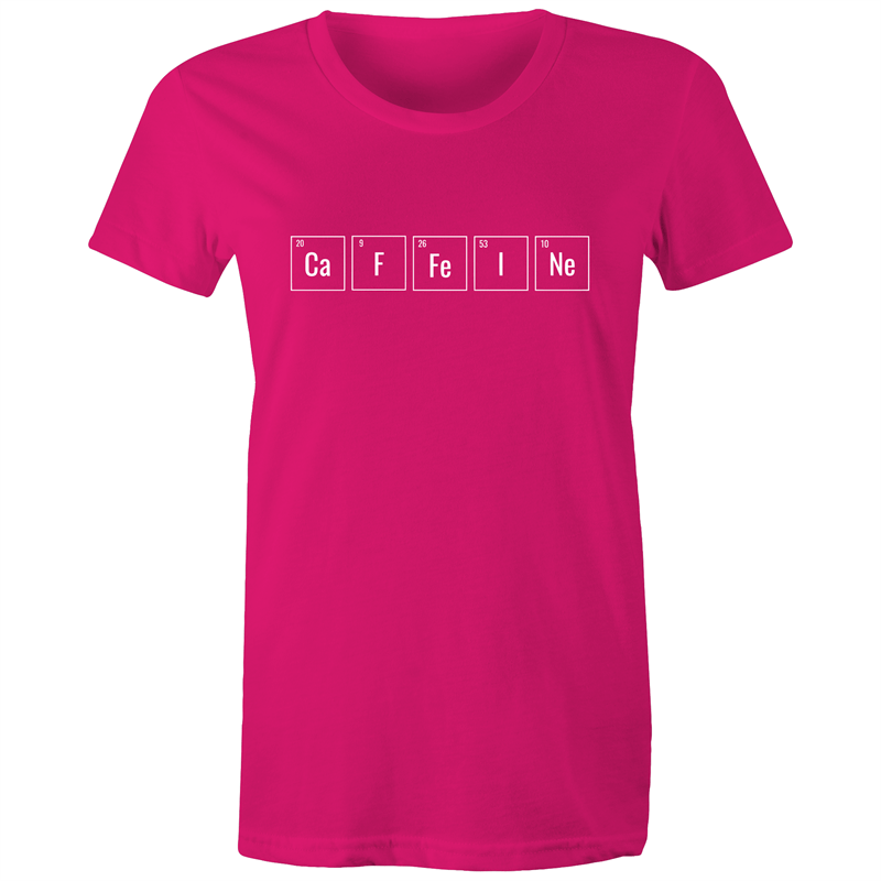 Caffeine Symbols - Women's T-shirt Fuchsia Womens T-shirt Coffee Science Womens