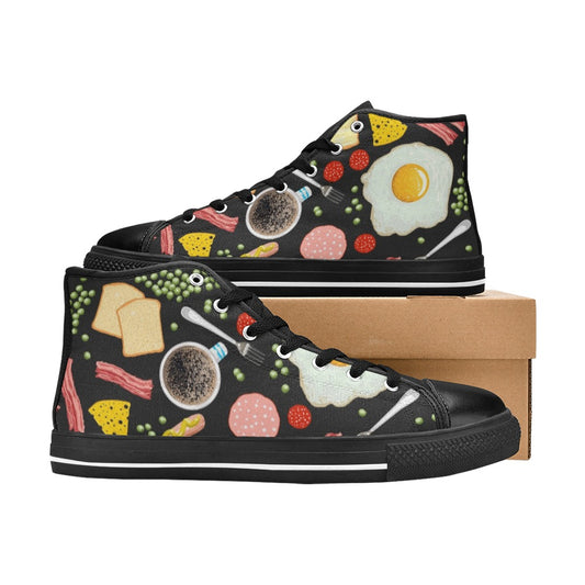 Breakfast Food - High Top Canvas Shoes for Kids Kids High Top Canvas Shoes Printed Offshore