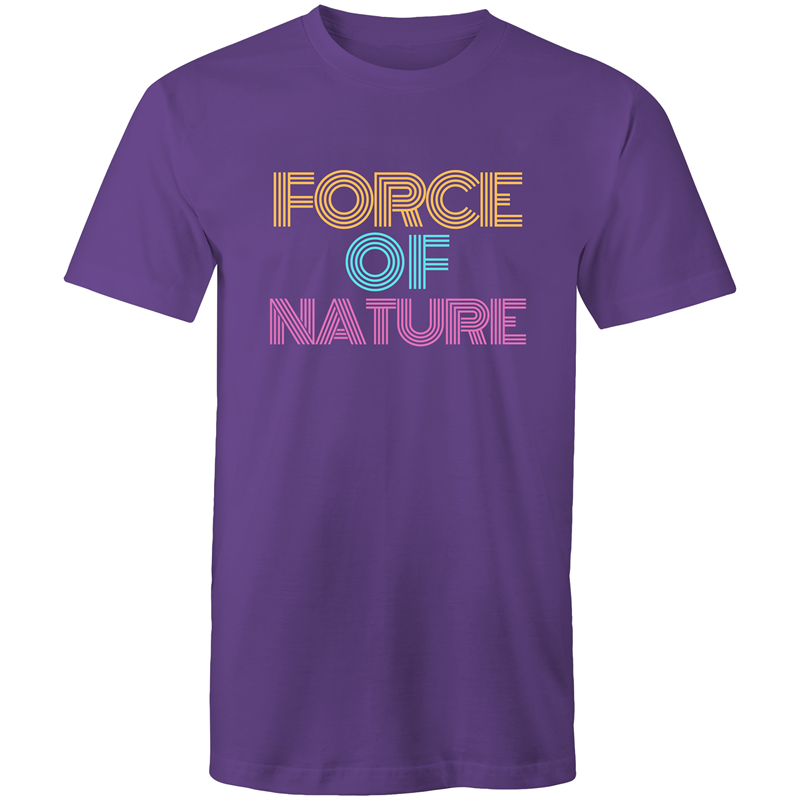 Force Of Nature - Short Sleeve T-shirt Purple Fitness T-shirt Fitness Mens Womens