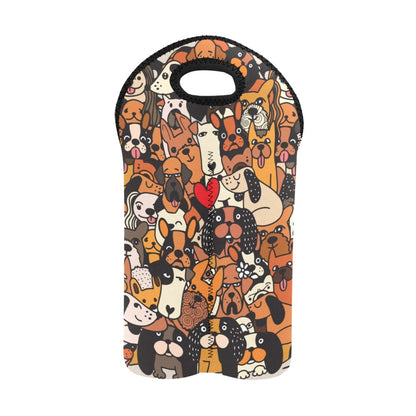 Dog Crowd - 2-Bottle Neoprene Wine Bag 2 Bottle Wine Bag Printed Offshore