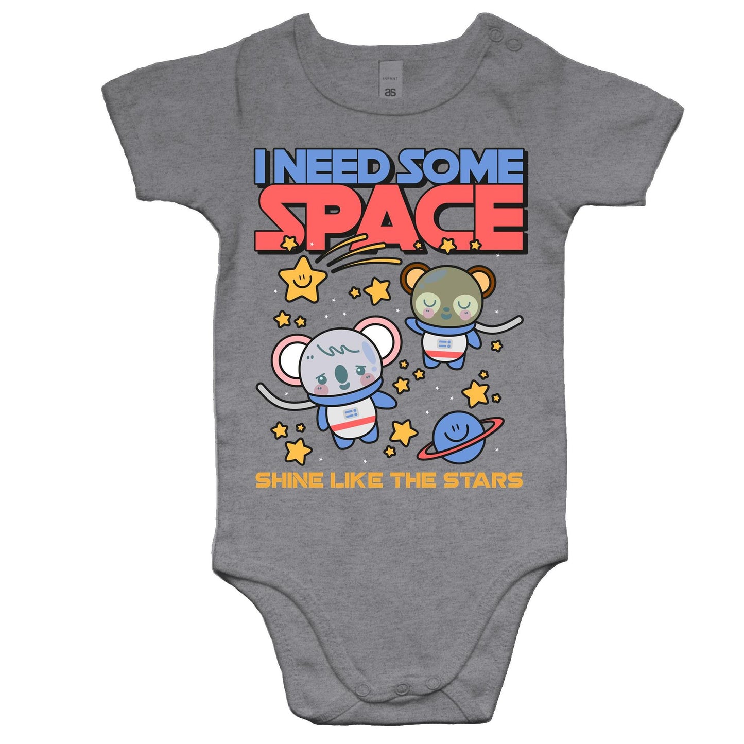 I Need Some Space - Baby Bodysuit Grey Marle Baby Bodysuit Space