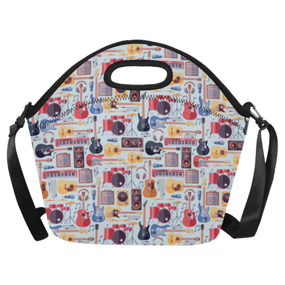 Music Instruments - Neoprene Lunch Bag/Large Neoprene Lunch Bag/Large Music Printed Offshore