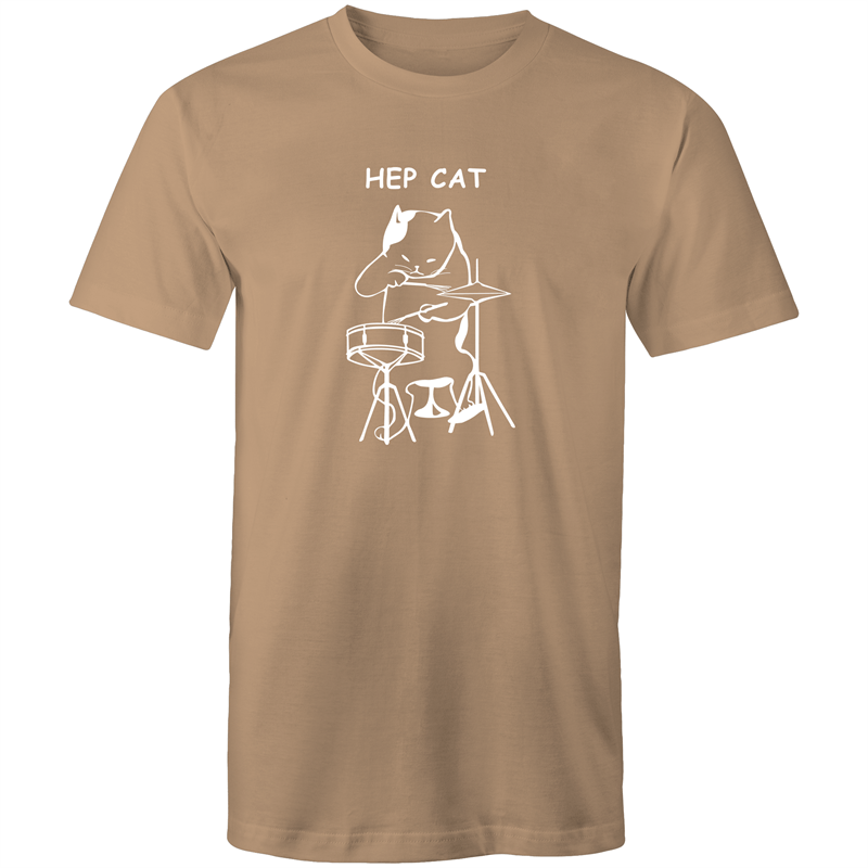Hep Cat - Mens T-Shirt Tan Mens T-shirt Funny Mens Music