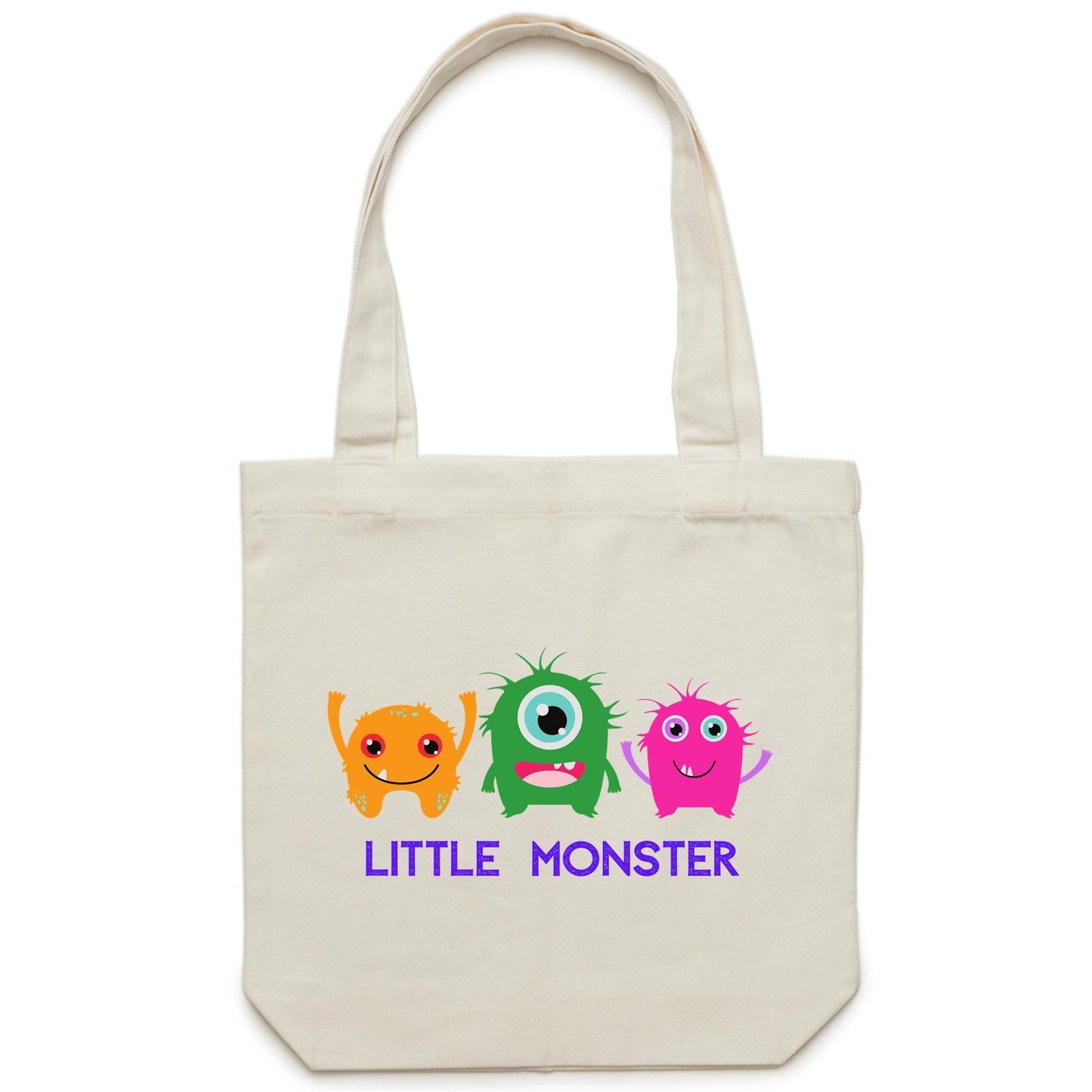 Little Monster - Canvas Tote Bag Cream One-Size Tote Bag kids