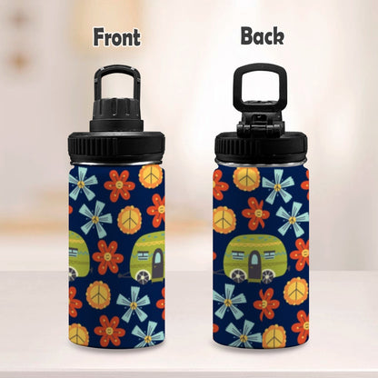 Hippy Caravan - Kids Water Bottle with Chug Lid (12 oz) Kids Water Bottle with Chug Lid Summer