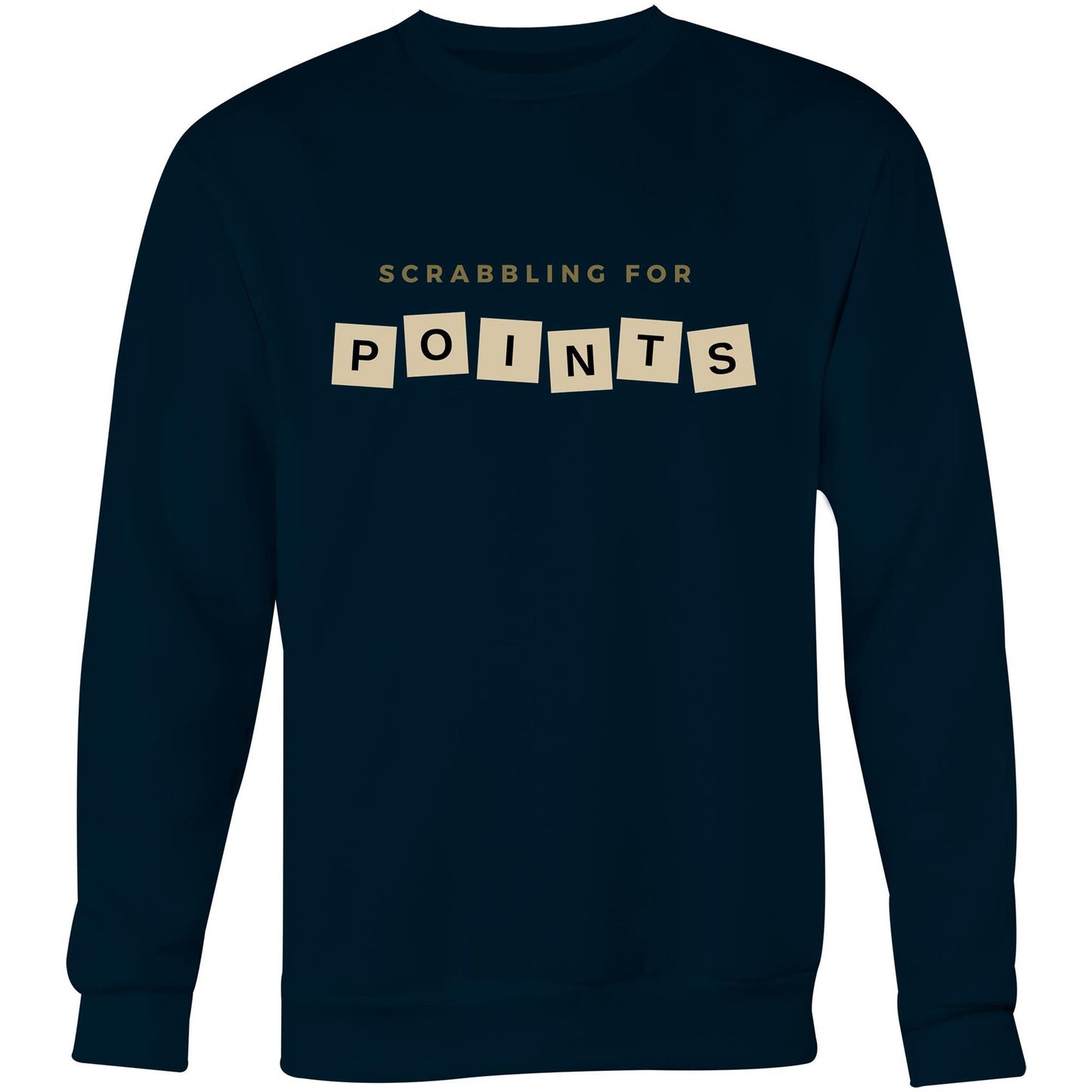 Scrabbling For Points - Crew Sweatshirt Navy Sweatshirt Games