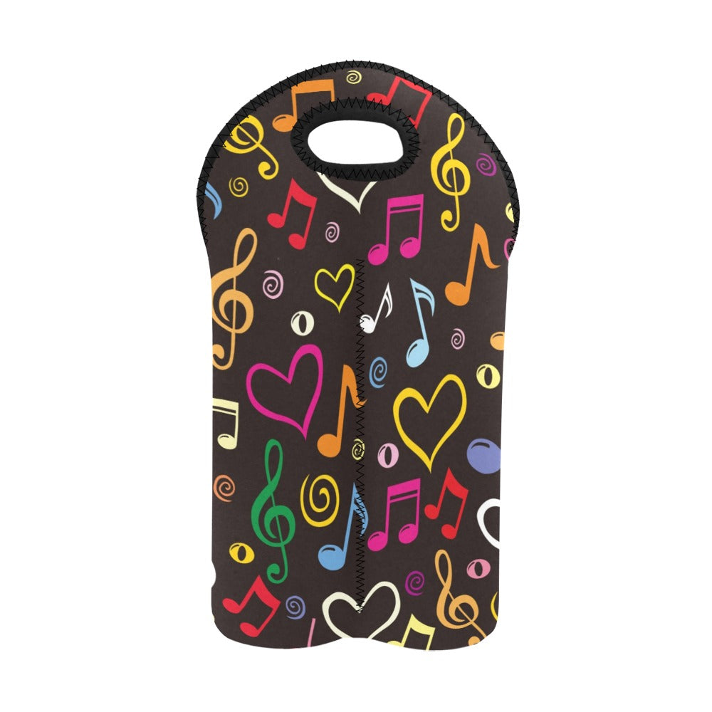 Music Notes - 2-Bottle Neoprene Wine Bag 2 Bottle Wine Bag Printed Offshore