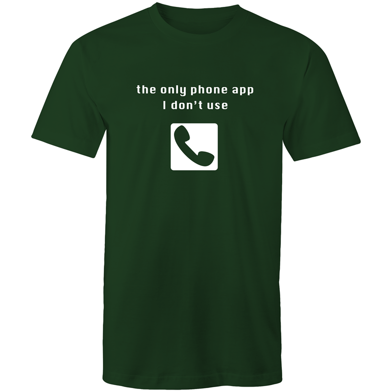 Phone App - Mens T-Shirt Forest Green Mens T-shirt Funny Mens