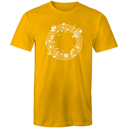 Music Circle - Mens T-Shirt Gold Mens T-shirt Mens Music