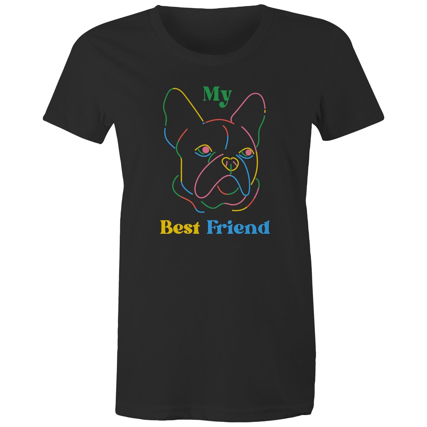 My Best Friend, Dog - Womens T-shirt Black Womens T-shirt animal