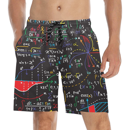Colourful Maths Formulas - Men's Mid-Length Beach Shorts Men's Mid-Length Beach Shorts Maths Science