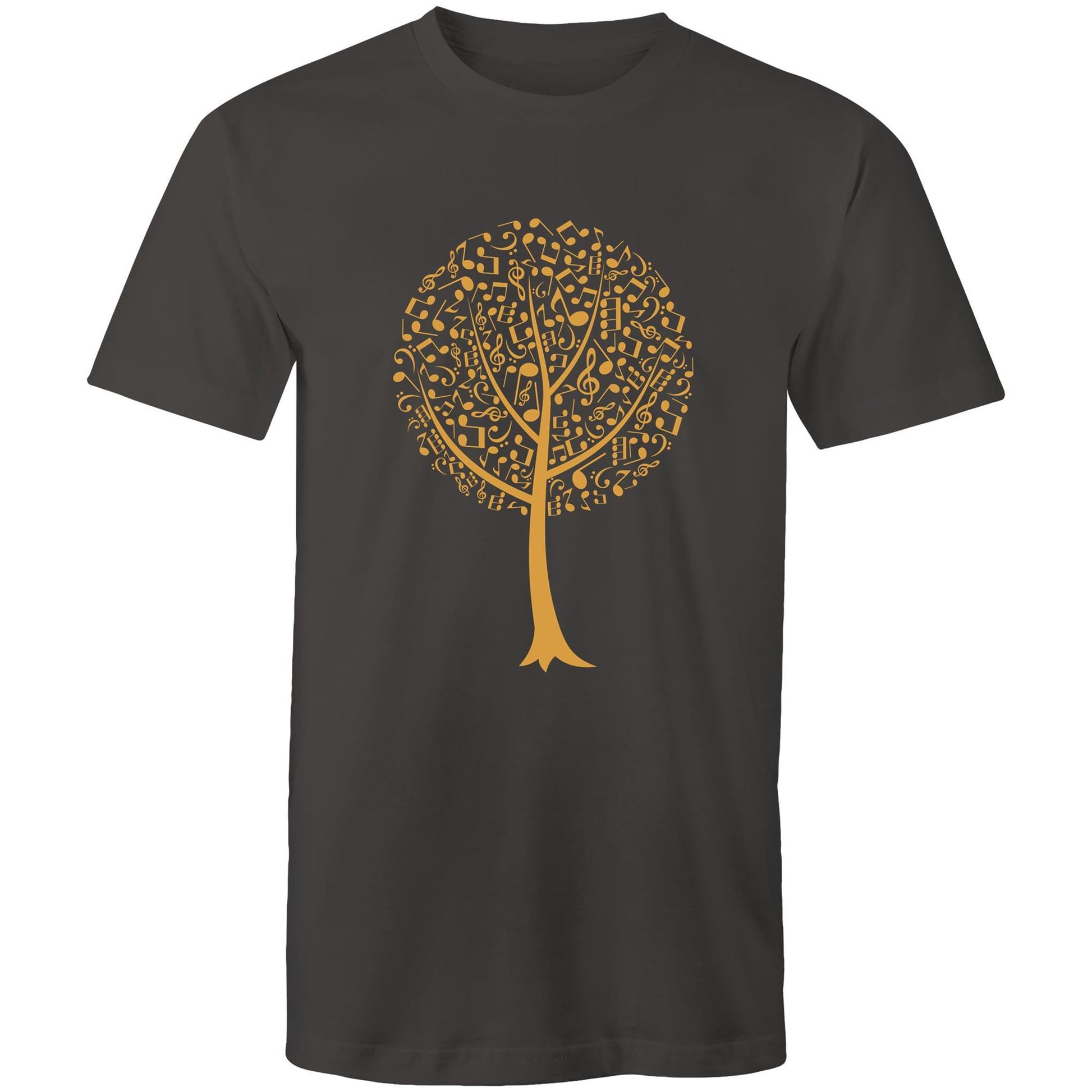 Music Tree - Mens T-Shirt Charcoal Mens T-shirt Mens Music Plants