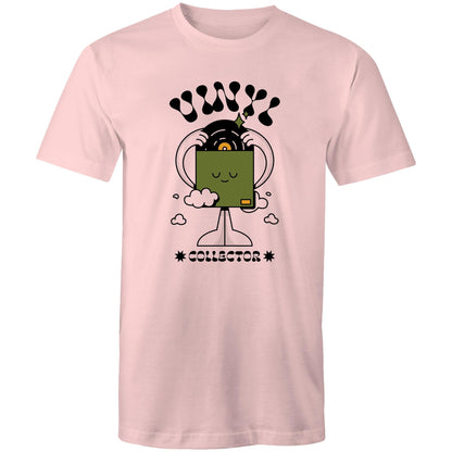 Vinyl Collector - Mens T-Shirt Pink Mens T-shirt Music Retro