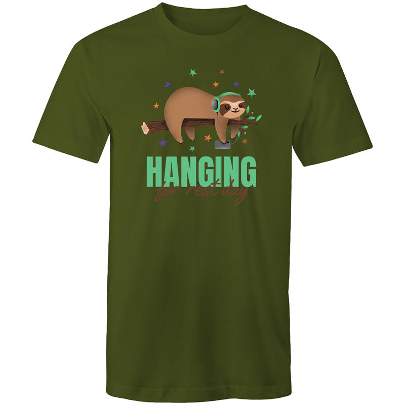 Hanging For Rest Day - Short Sleeve T-shirt Army Green Fitness T-shirt Fitness Mens Womens