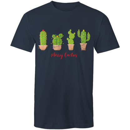 Merry Cactus - Mens T-Shirt Navy Christmas Mens T-shirt Merry Christmas
