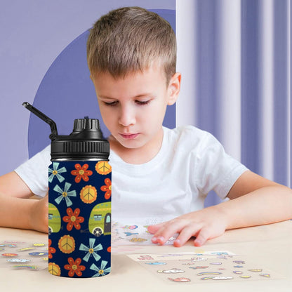 Hippy Caravan - Kids Water Bottle with Chug Lid (12 oz) Kids Water Bottle with Chug Lid Summer