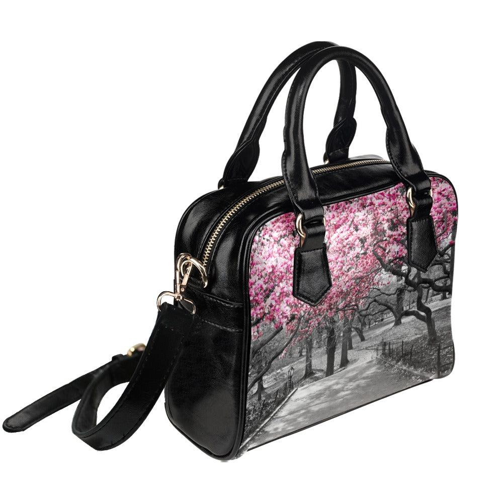 Pink Blossoms - Shoulder Handbag Shoulder Handbag Plants Printed Offshore