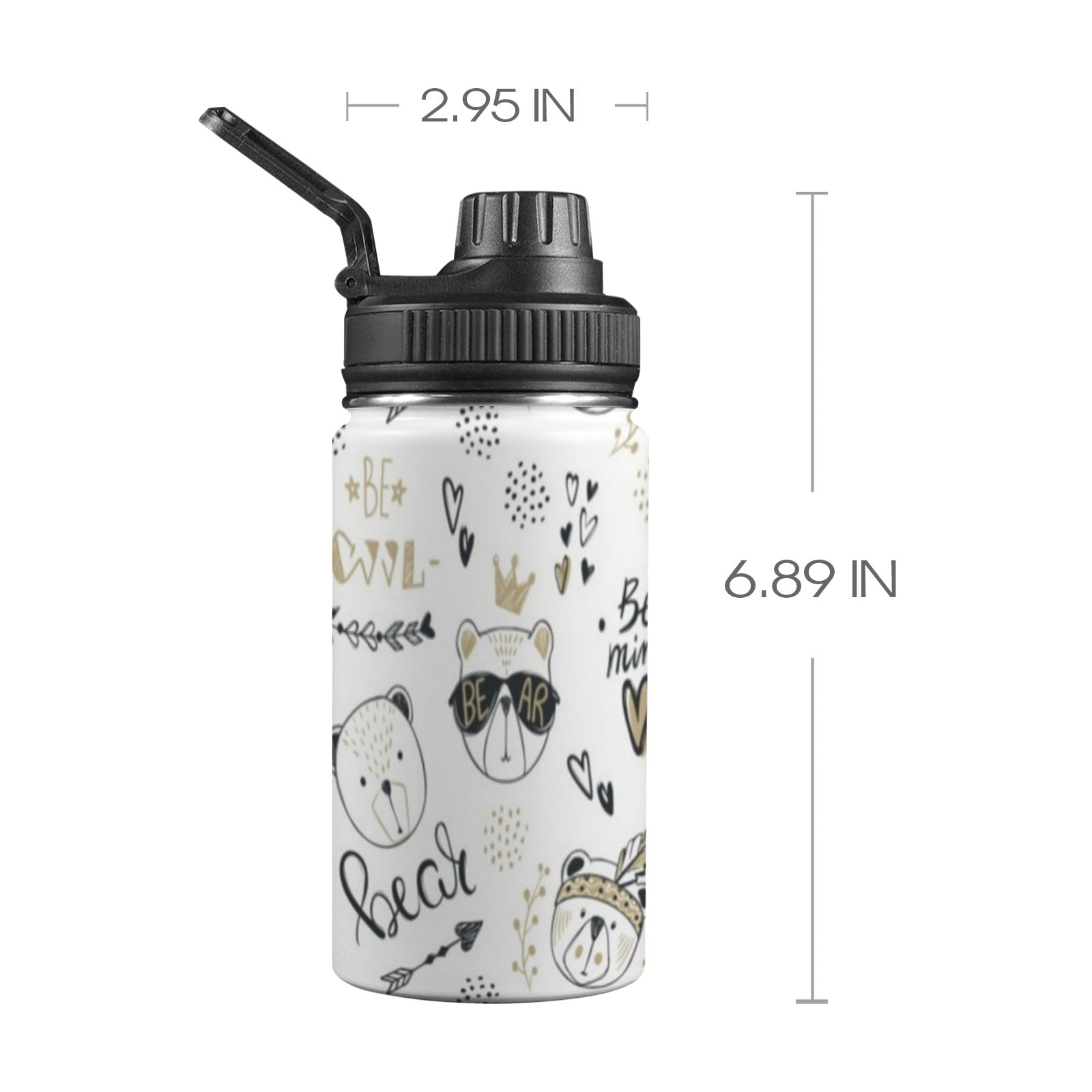 Bears - Kids Water Bottle with Chug Lid (12 oz) Kids Water Bottle with Chug Lid animal