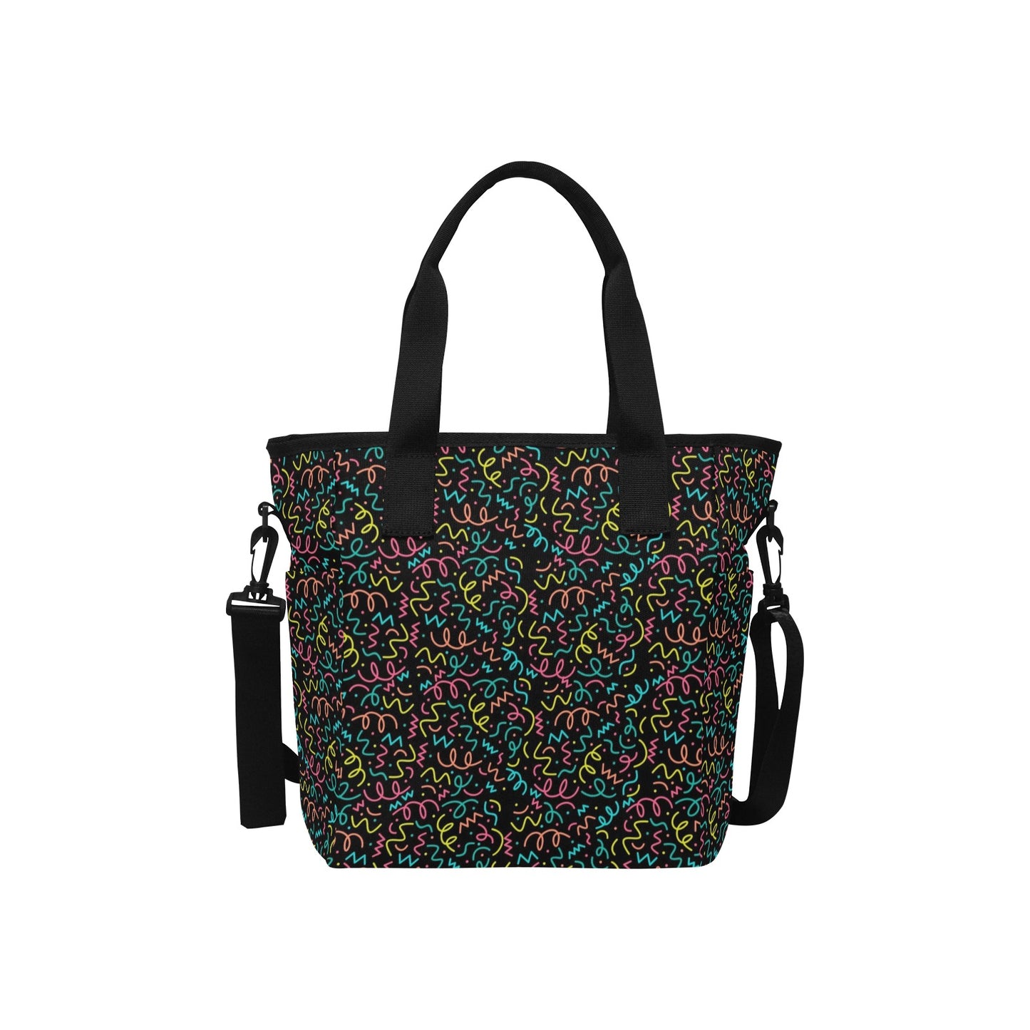 Squiggle Time - Tote Bag with Shoulder Strap Nylon Tote Bag