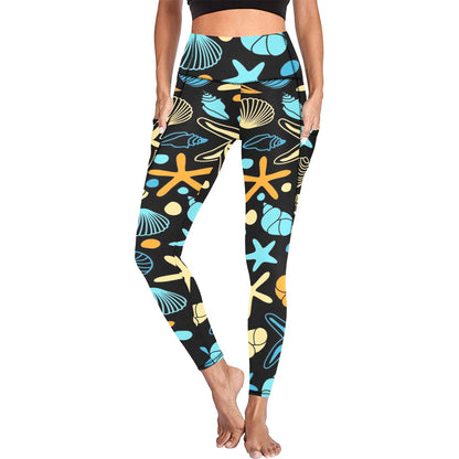 Starfish And Shells - Women's Leggings with Pockets Women's Leggings with Pockets S - 2XL