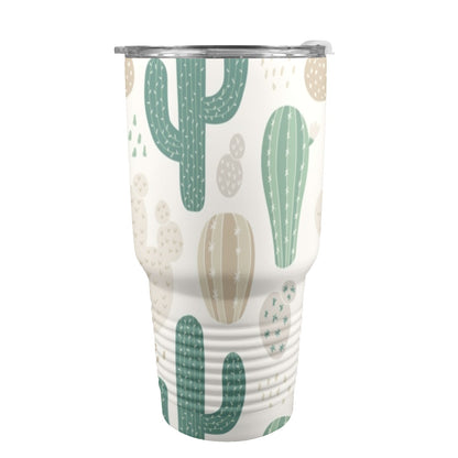 Cactus - 30oz Insulated Stainless Steel Mobile Tumbler 30oz Insulated Stainless Steel Mobile Tumbler Plants Printed Offshore