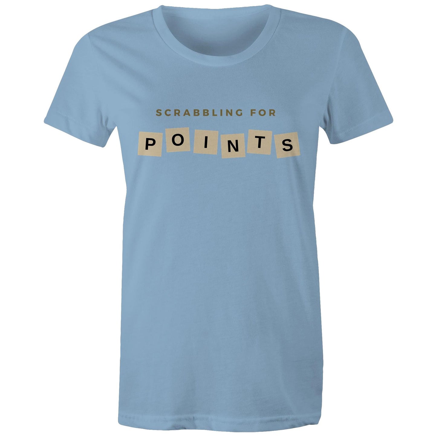Scrabbling For Points - Womens T-shirt Carolina Blue Womens T-shirt Games