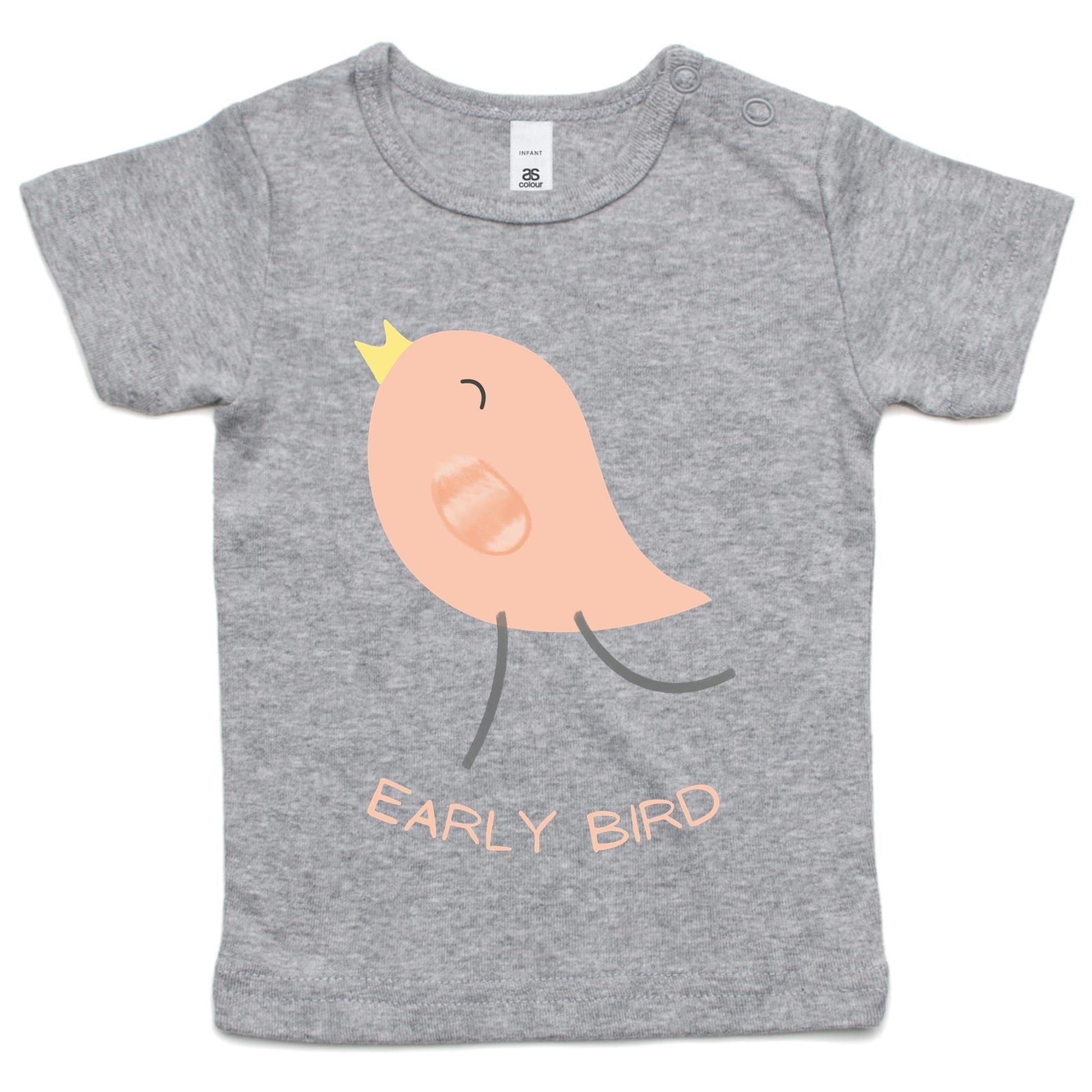 Early Bird - Baby T-shirt Grey Marle Baby T-shirt animal